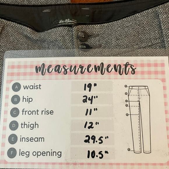 NWT Eddie Bauer Wool Blend Tweed Herringbone Dress Trousers Pants Gray 18 Lined - Picture 16 of 16